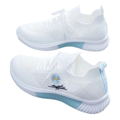 New Spring and Summer Women's Fly-Knit Sneakers Fashionable All-Match Running Shoes Mesh Breathable Casual Female Students