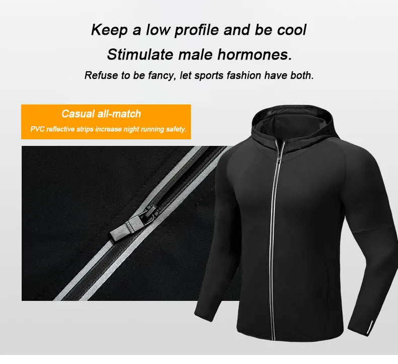 Quick Dry Men's Running Jacket Training Sportswear Set Gym Fitness Compression Sport Suit Jogging Tight Sportswear Clothes Male