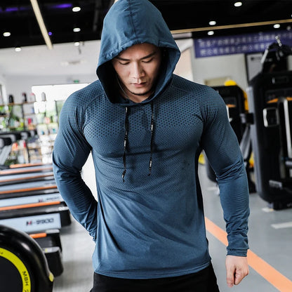 Chándal deportivo para hombre, Sudadera con capucha deportiva para correr, joggers de gimnasio con capucha, ropa atlética para entrenamiento al aire libre, sudadera de entrenamiento muscular, Tops