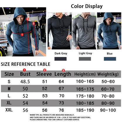 Chándal deportivo para hombre, Sudadera con capucha deportiva para correr, joggers de gimnasio con capucha, ropa atlética para entrenamiento al aire libre, sudadera de entrenamiento muscular, Tops