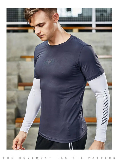 Quick Dry Men's Running Jacket Training Sportswear Set Gym Fitness Compression Sport Suit Jogging Tight Sportswear Clothes Male