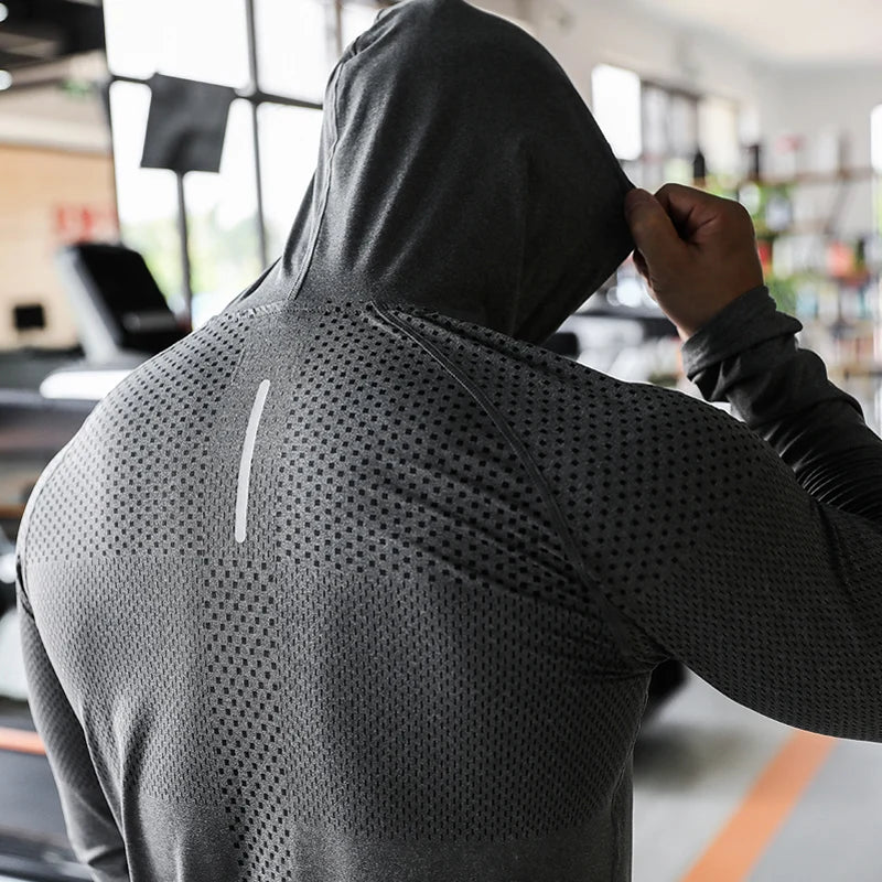 Chándal deportivo para hombre, Sudadera con capucha deportiva para correr, joggers de gimnasio con capucha, ropa atlética para entrenamiento al aire libre, sudadera de entrenamiento muscular, Tops