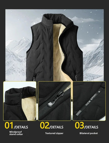 Conjunto de chándal de invierno para hombre, con forro polar, chaqueta de forro polar con cremallera completa y pantalones deportivos con bolsillos con cremallera