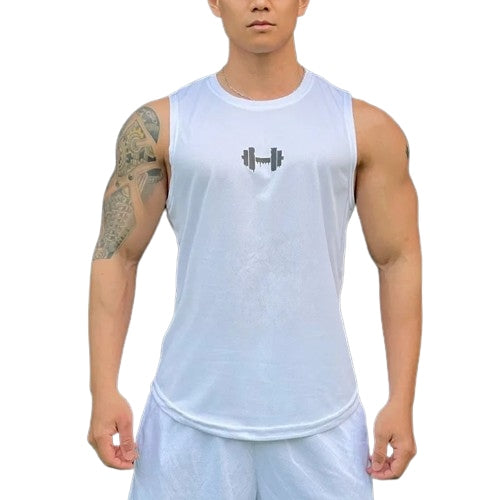 Casual sleeveless athletic shirt for fitness training, basketball, and gym sports