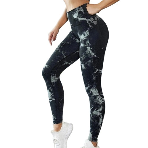 Sexy Women Gym Yoga Leggings High Waist Push Up Leggins Tie-dye Seamless Fitness Workout Leggins Sports Tights Running Pants