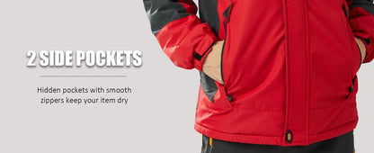 TACVASEN Winter Fleece Jackets Mens Waterproof Hiking Skiing Jacket Coats Outdoor Mountain Trekking Jacket Windbreaker OMale