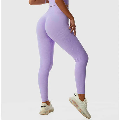 Women Strech-knit Gym Leggings Yoga Trousers Casual Sports Fitness Pants High Waist Seamless Tights Comfortable Female Running