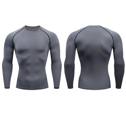 Tight long sleeve compression shirts for gym training and running, Dri-Fit Rash Guard