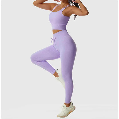 Women Strech-knit Gym Leggings Yoga Trousers Casual Sports Fitness Pants High Waist Seamless Tights Comfortable Female Running