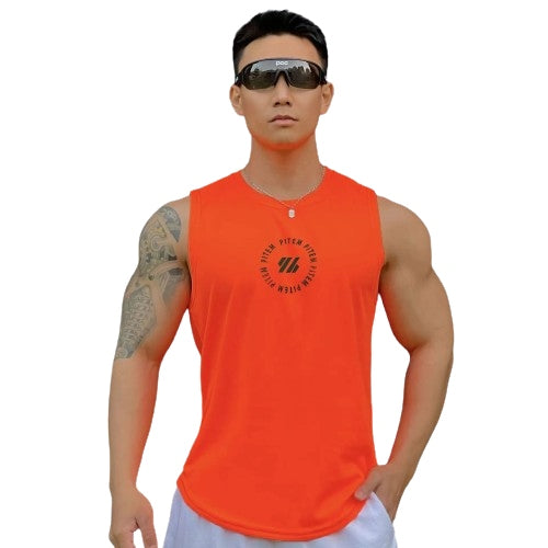 Casual sleeveless athletic shirt for fitness training, basketball, and gym sports