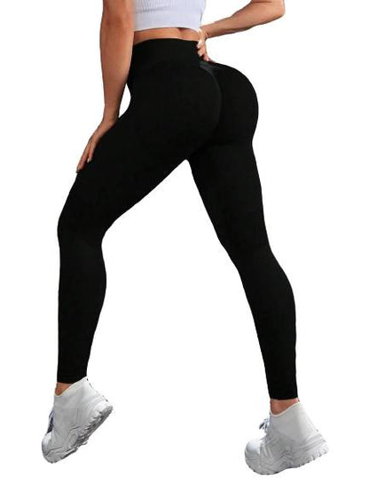 High-waisted stretchy leggings for athletic exercise, sports, fitness, and yoga