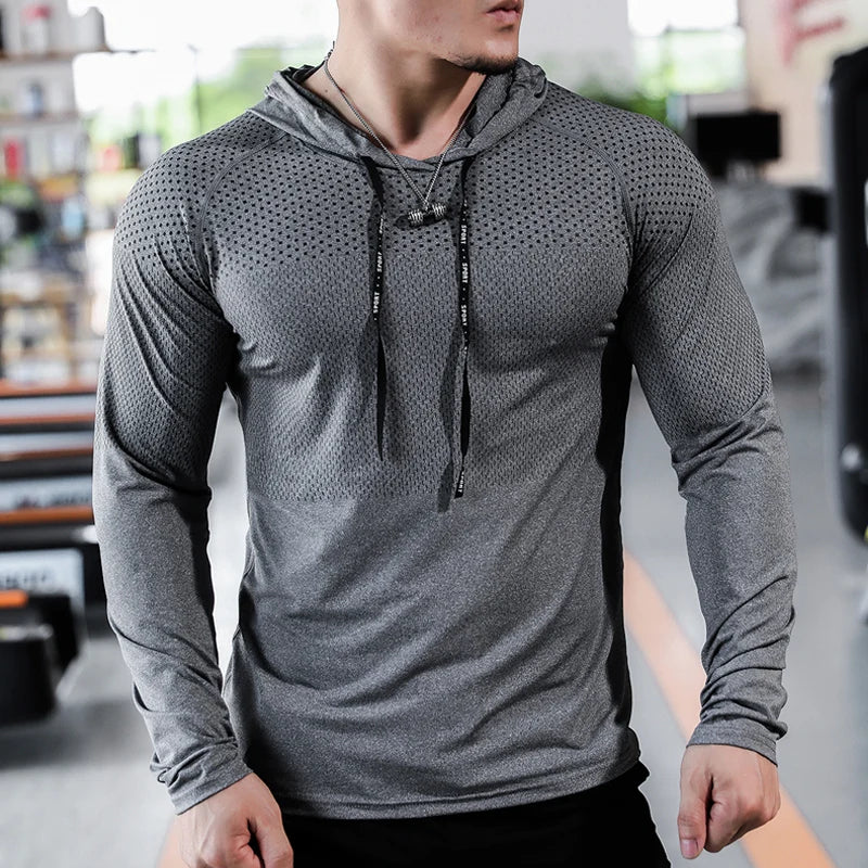 Chándal deportivo para hombre, Sudadera con capucha deportiva para correr, joggers de gimnasio con capucha, ropa atlética para entrenamiento al aire libre, sudadera de entrenamiento muscular, Tops