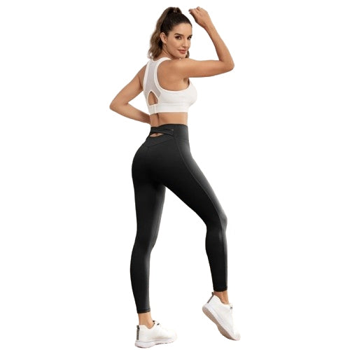 Sexy high-waisted sports leggings for women, 3-piece set, for gym, autumn