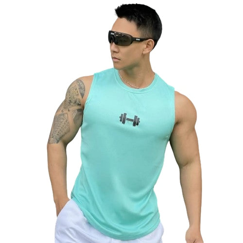 Casual sleeveless athletic shirt for fitness training, basketball, and gym sports