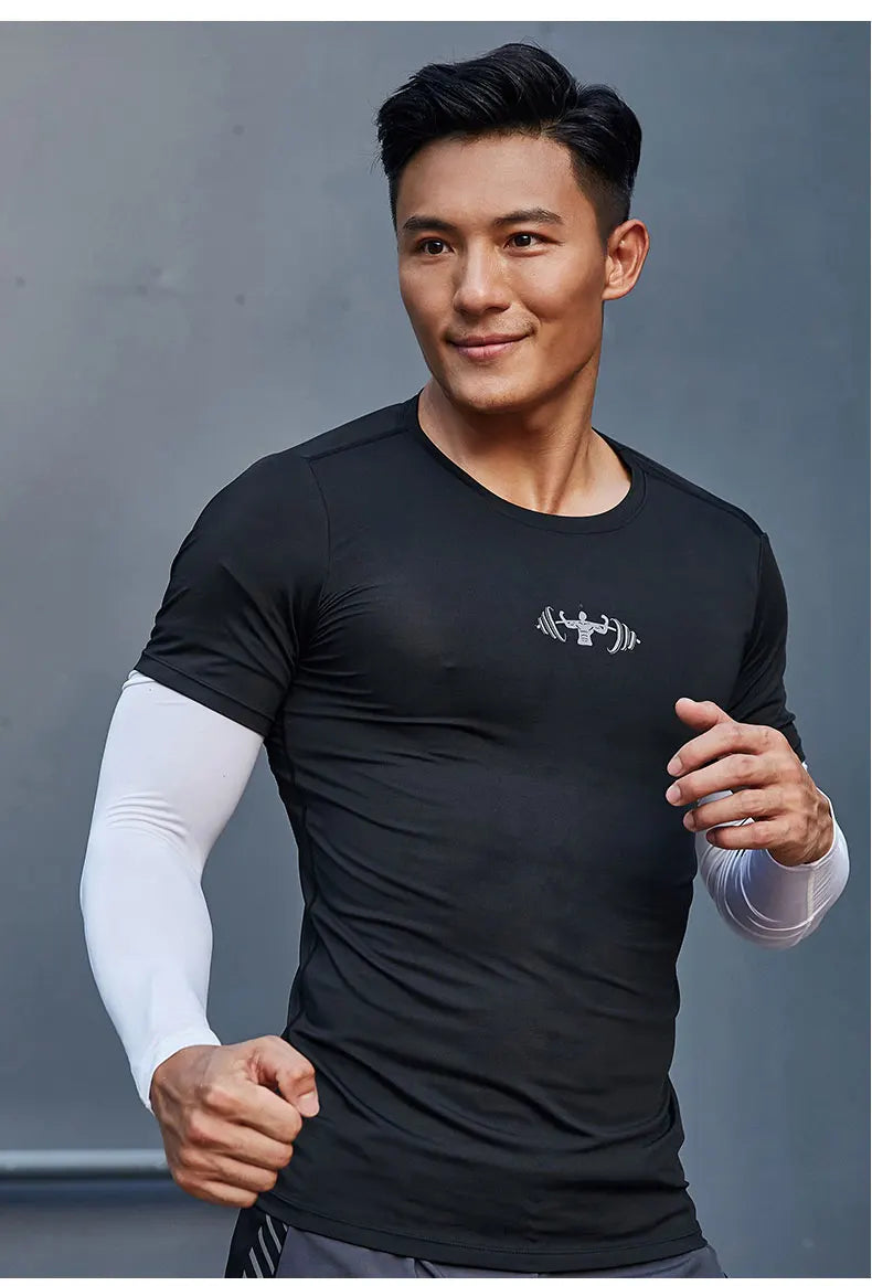 Quick Dry Men's Running Jacket Training Sportswear Set Gym Fitness Compression Sport Suit Jogging Tight Sportswear Clothes Male